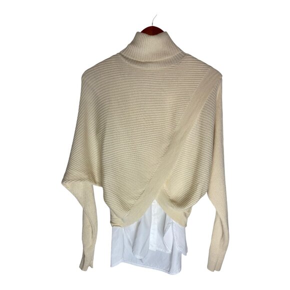 Allsaints Marias Jumper Cream Merino Wool Neutral Cream Turtleneck Sweater-sz Sm - Picture 1 of 10
